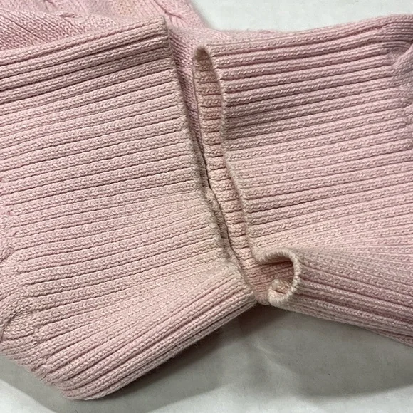 Vintage Pink Cable Knit Sweater 90s Charter Club Knitted V Neck Blouse Crewneck - Picture 11 of 17